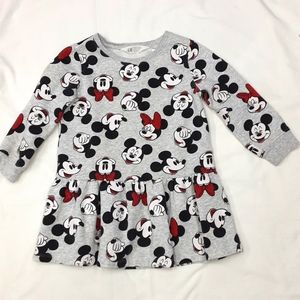 H&M Disney Minnie & Micky Sweatshirt Dress 2-4 Years